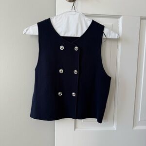 Zara Double Breasted Knit Vest Top